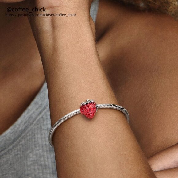 Pandora Seeded Strawberry Fruit Charm|Pendant - Picture 2 of 2